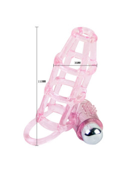 BAILE - CAPA E ANEL DE SILICONE DOCE 10 RITMOS PARA O PÊNIS ROSA