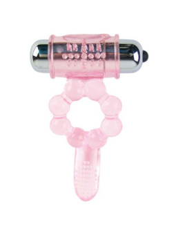 BAILE - ANEL DE SILICONE 10 RITMOS DE LÍNGUA COM VIBRAO ROSA