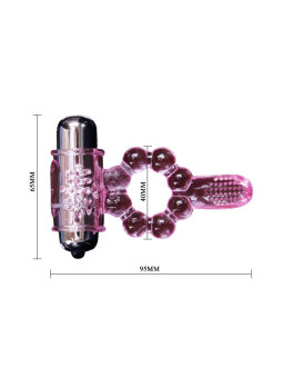 BAILE - ANEL DE SILICONE 10 RITMOS DE LÍNGUA COM VIBRAO ROSA