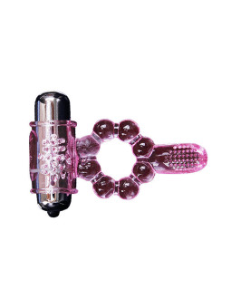 BAILE - ANEL DE SILICONE 10 RITMOS DE LÍNGUA COM VIBRAO ROSA