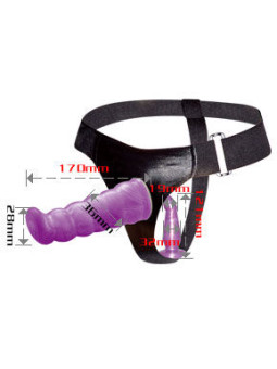 BAILE - ARNÊS ANAL E VAGINAL FÊMEA LILAC GPOINT 17 CM