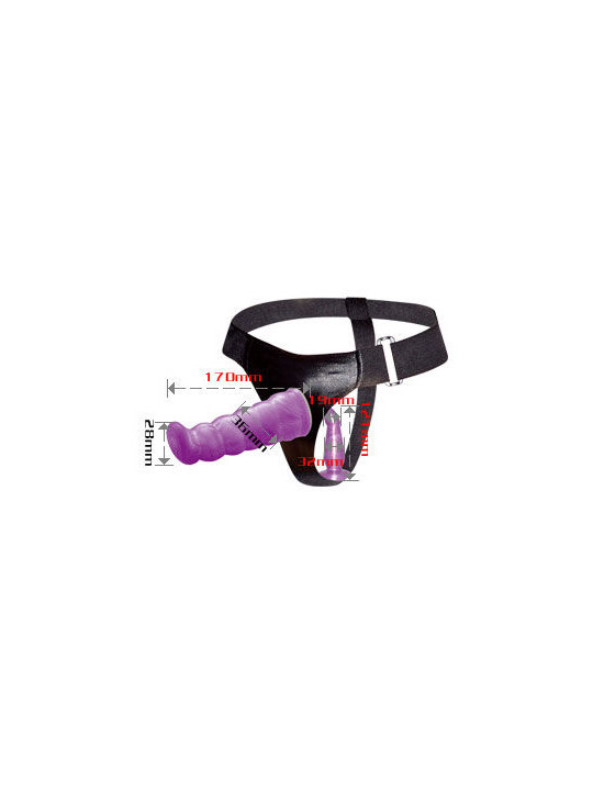 BAILE - ARNÊS ANAL E VAGINAL FÊMEA LILAC GPOINT 17 CM