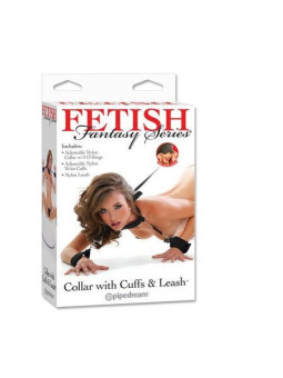 FETISH FANTASY SERIES - COLAR FETICHE COM PUNHOS E TRELA