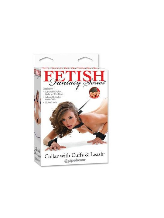 FETISH FANTASY SERIES - COLAR FETICHE COM PUNHOS E TRELA