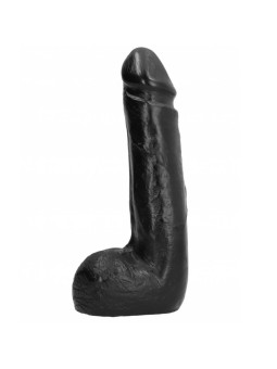 ALL BLACK - DILDO REALISTA PRETO SUAVE 20 CM