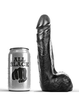ALL BLACK - DILDO REALISTA PRETO SUAVE 20 CM
