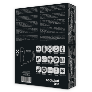 ADDICTED TOYS - ANEL DE PÊNIS COM CONTROLE REMOTO PLUG ANAL PRETO RECA