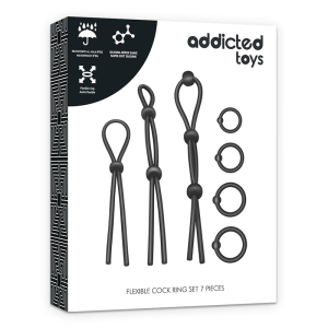 ADDICTED TOYS - CONJUNTO DE ANÉIS PARA GALO DE SILICONE FLEXÍVEL 7 PEA