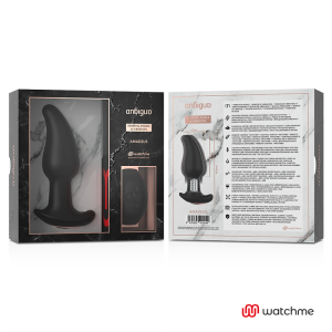 ANBIGUO - VIBRADOR DE PLUG ANAL COM CONTROLE REMOTO WATCHME COM ROTAÇÃ