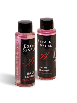EXTASE SENSUAL - ÓLEO DE MASSAGEM COM EFEITO MORANGO EXTRA FRESCO 100 ML