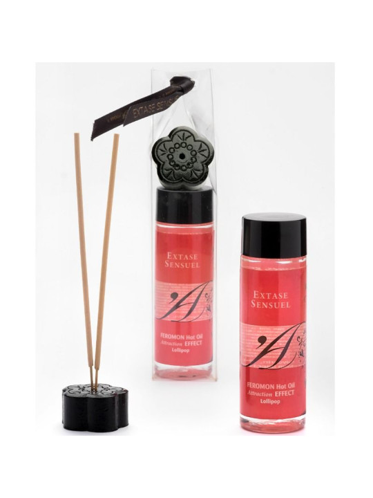 EXTASE SENSUAL - ÓLEO DE MASSAGEM DE EFEITO DE CALOR COM FEROMONAS DE PIRULET 100 ML