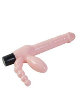 BAILE - ARNÊS SEM CORDA TPR COM VIBRAO E ESTIMULAO ANAL 25.4 CM