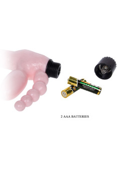 BAILE - ARNÊS SEM CORDA TPR COM VIBRAO E ESTIMULAO ANAL 25.4 CM