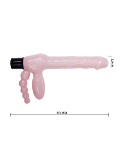 BAILE - ARNÊS SEM CORDA TPR COM VIBRAO E ESTIMULAO ANAL 25.4 CM