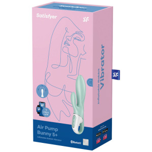 SATISFYER - AIR PUMP BUNNY 5+ APLICATIVO VIBRADOR DE COELHO INFLVEL VE