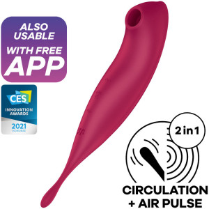 SATISFYER - TWIRLING PRO+ ESTIMULADOR DE PULSO DE AR E APLICATIVO VIBR