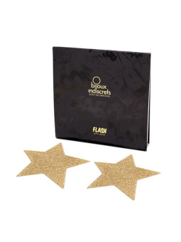 BIJOUX INDISCRETS - FLASH GOLDEN STAR NIPPLE COVERS