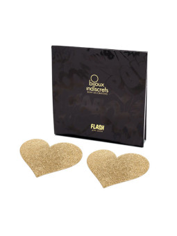 BIJOUX INDISCRETS - FLASH GOLDEN HEART NIPPLE COVERS