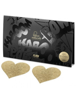 BIJOUX INDISCRETS - FLASH GOLDEN HEART NIPPLE COVERS