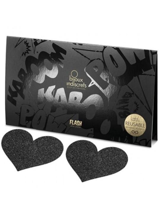 BIJOUX INDISCRETS - FLASH BLACK HEART NIPPLE CUTS