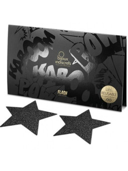 BIJOUX INDISCRETS - BLACK STAR FLASH NIPPLE CAPS