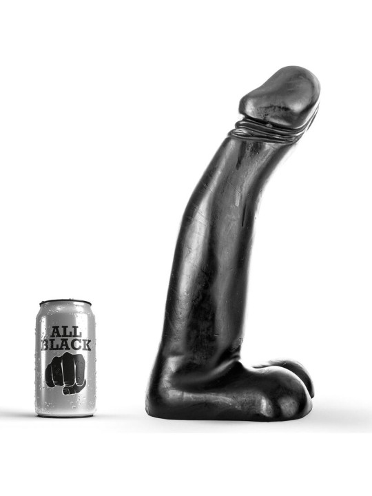 ALL BLACK - DILDO DE FISTING PRETO REALÍSTICO 29 CM