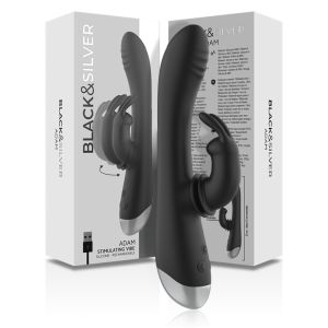 BLACK&SILVER - DJ. ESTIMULADOR DE COELHO DE SILICONE RECARREGÁVEL ADAM