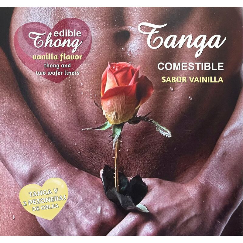 HOTFLOWERS - MEN''S THONG + 2 VANILLA WAFER NIPPLE /es/pt/en/fr/it/