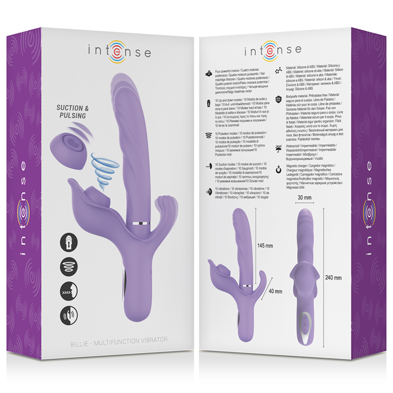 INTENSE - BILLIE MULTIFUNCTIONAL RECHARGEABLE SUCTION VIBRATOR WITH PU