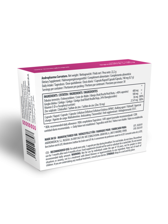 Andropharma Curvature – Suplemento alimentar para o bem-estar masculino