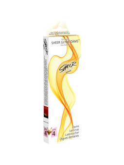 SHEER GLYDE - DAMS LAMINAS LÁTEX SEXO ORAL MORANGO