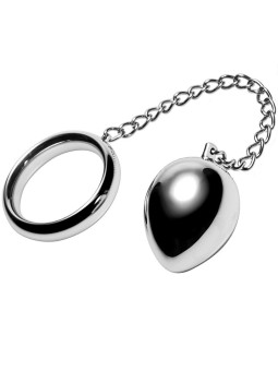 METAL HARD - ANEL DE GALO 45MM + CORRENTE COM BOLA DE METAL