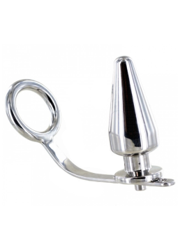 METAL HARD - ANEL DE AO COM PLUG ANAL 45 X 50MM
