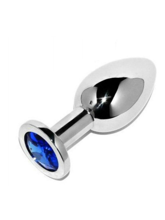 METAL HARD - PLUG ANAL DIAMANTE AZUL PEQUENO 5,71CM