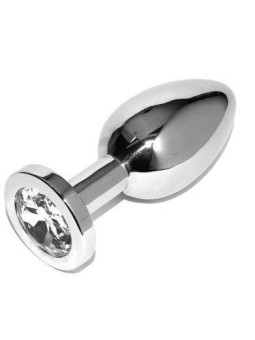 METAL HARD - PLUG ANAL DIAMANTE TRANSPARENTE PEQUENO 5.71CM