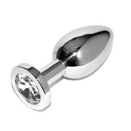 METAL HARD - PLUG ANAL DIAMANTE TRANSPARENTE PEQUENO 5.71CM