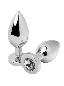 METAL HARD - PLUG ANAL DIAMANTE TRANSPARENTE PEQUENO 5.71CM