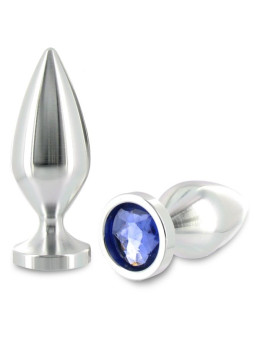 METAL HARD - PLUG ANAL ALIMINUM CRISTAL COR MÉDIO 8,89CM