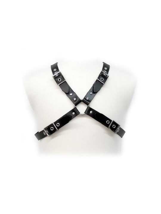 LEATHER BODY - ARNÊS DE FIVELA PRETA PARA HOMENS