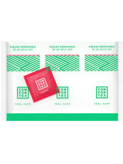 CONFORTEX - FOLHAS HIGIÊNICAS DESCARTÁVEIS, SACOLA INDIVIDUAL + PRESERVATIVO DE MORANGO