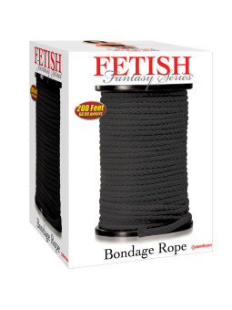 FETISH FANTASY SERIES - CORDA BONDAGE PRETA 60,96 METROS