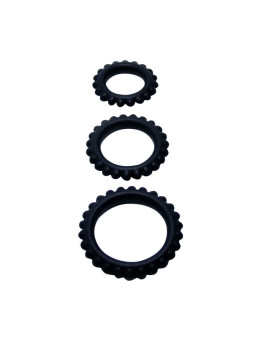BAILE - CONJUNTO TITAN 3PCS ANEL PARA GALO PRETO 2.8 + 2.4 + 1.9 CM