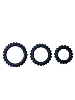BAILE - CONJUNTO TITAN 3PCS ANEL PARA GALO PRETO 2.8 + 2.4 + 1.9 CM
