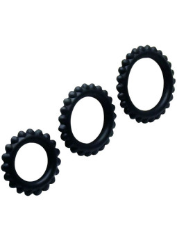 BAILE - CONJUNTO TITAN 3PCS ANEL PARA GALO PRETO 2.8 + 2.4 + 1.9 CM