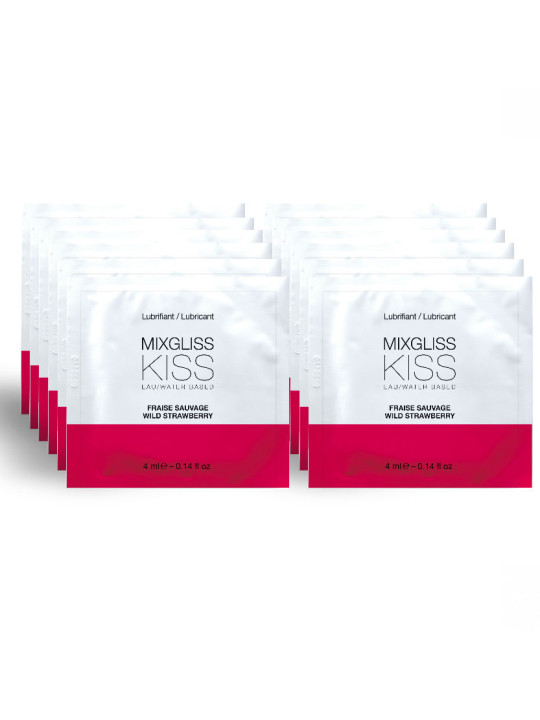 MIXGLISS - LUBRIFICANTE BASE DE GUA SABOR MORANGO 12 DOSE ÚNICA 4 ML