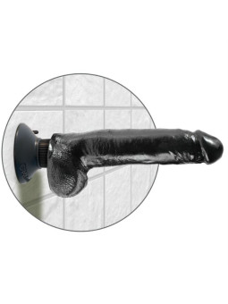 KING COCK - DILDO VIBRANTE COM TESTÍCULOS 23 CM PRETO