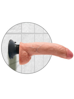 KING COCK - DILDO VIBRADOR COM TESTÍCULOS 23 CM NATURAL