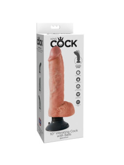 KING COCK - DILDO VIBRANTE COM TESTÍCULOS 25.5 CM COR NATURAL