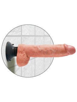 KING COCK - DILDO VIBRANTE COM TESTÍCULOS 25.5 CM COR NATURAL