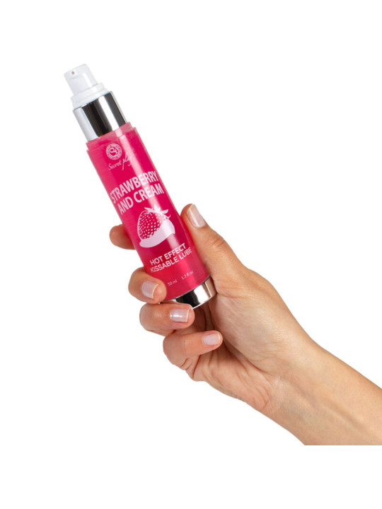 SECRETPLAY - LUBRIFICANTE  2-1 EFEITO TÉRMICO MORANGO E CREME 50 ML